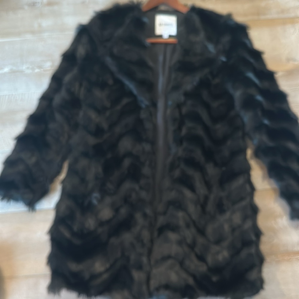Faux fur black coat